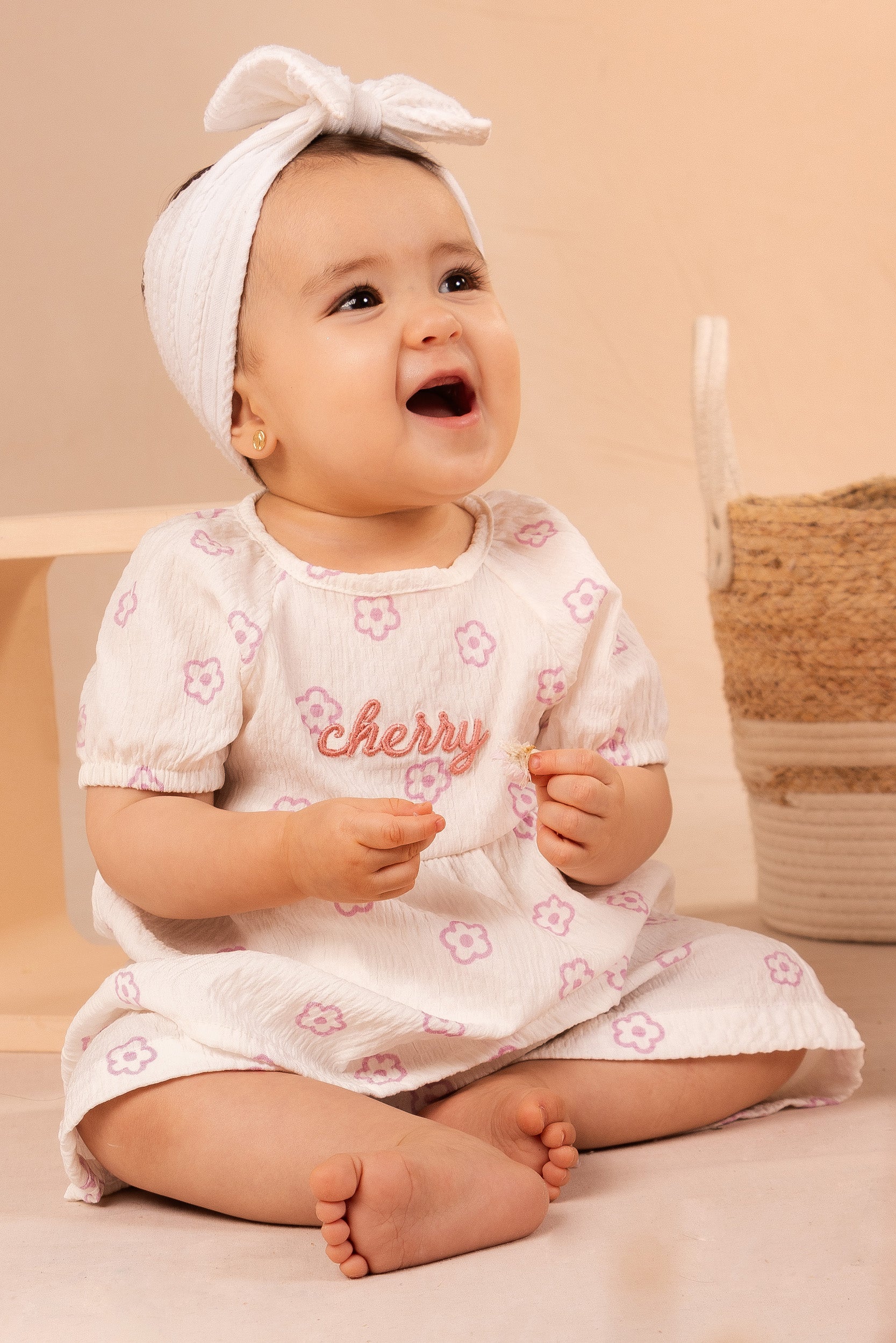 CONJUNTO BEBÉ NIÑA CHERRY BLANCO