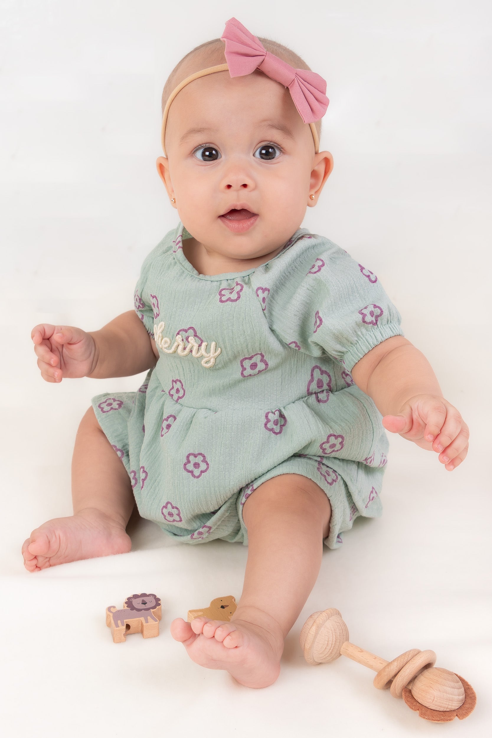 CONJUNTO BEBÉ NIÑA CHERRY VERDE