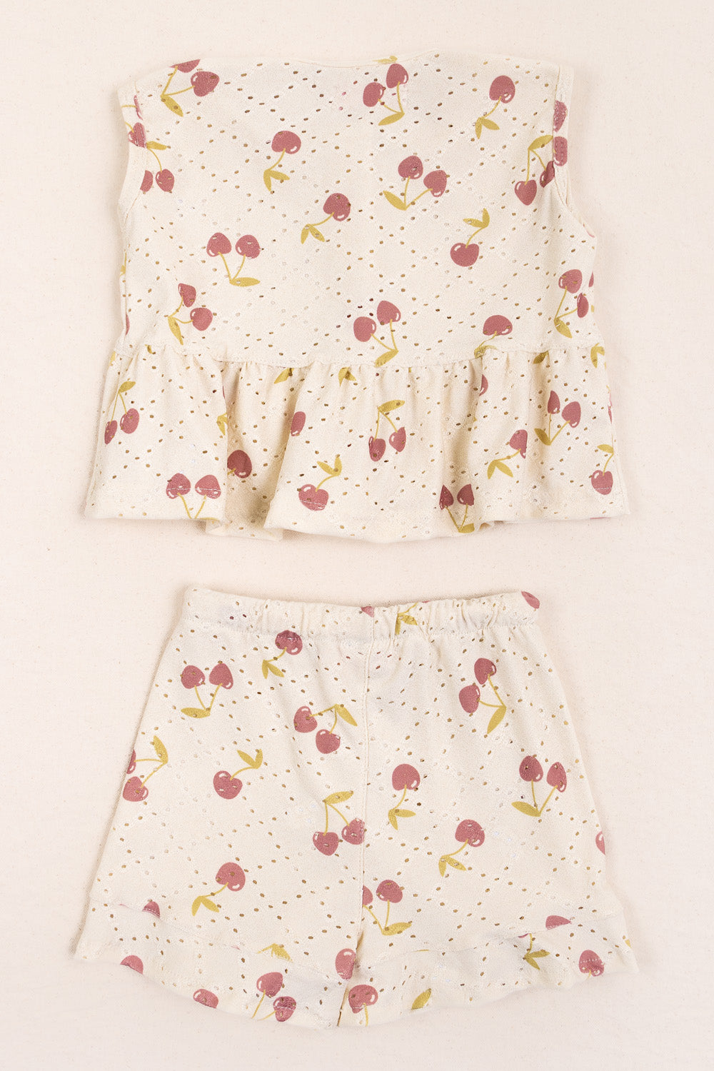 CONJUNTO BEBÉ NIÑA CHERRIES BEIGE