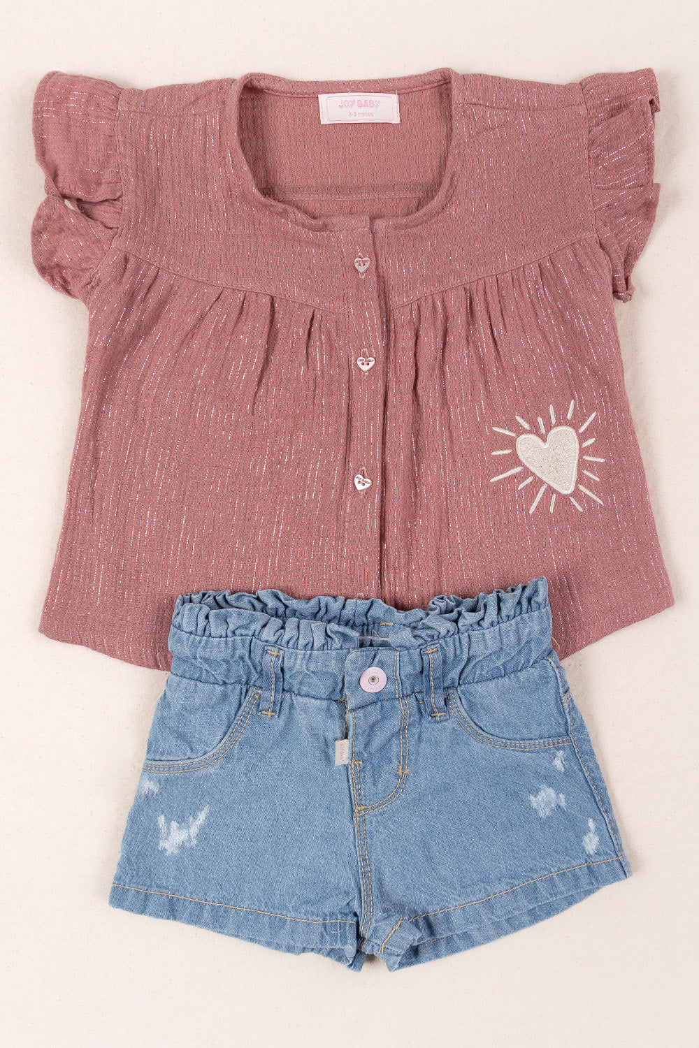 CONJUNTO BEBÉ NIÑA HEART MORADO