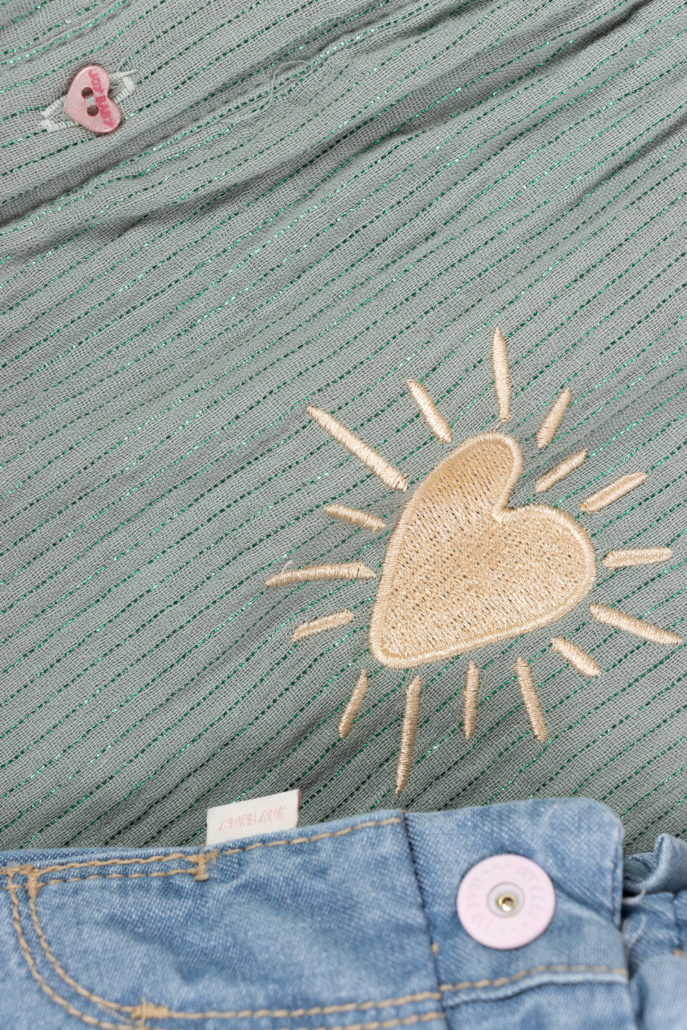 CONJUNTO BEBÉ NIÑA HEART VERDE