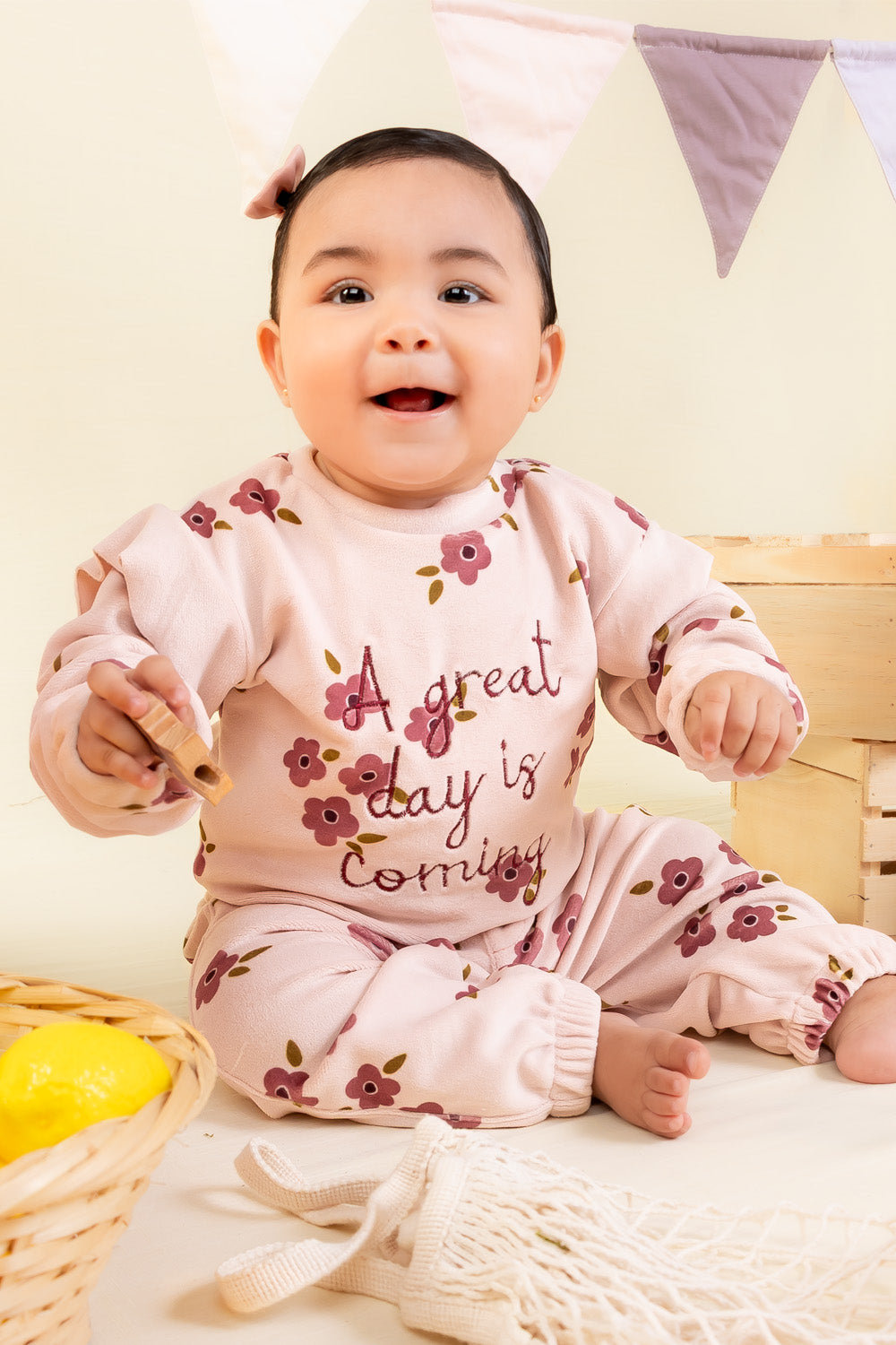 CONJUNTO BEBÉ  NIÑA GREAT DAY MORADO