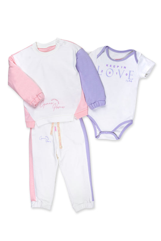 CONJUNTO BEBÉ DEPORTIVO GRACE MORADO