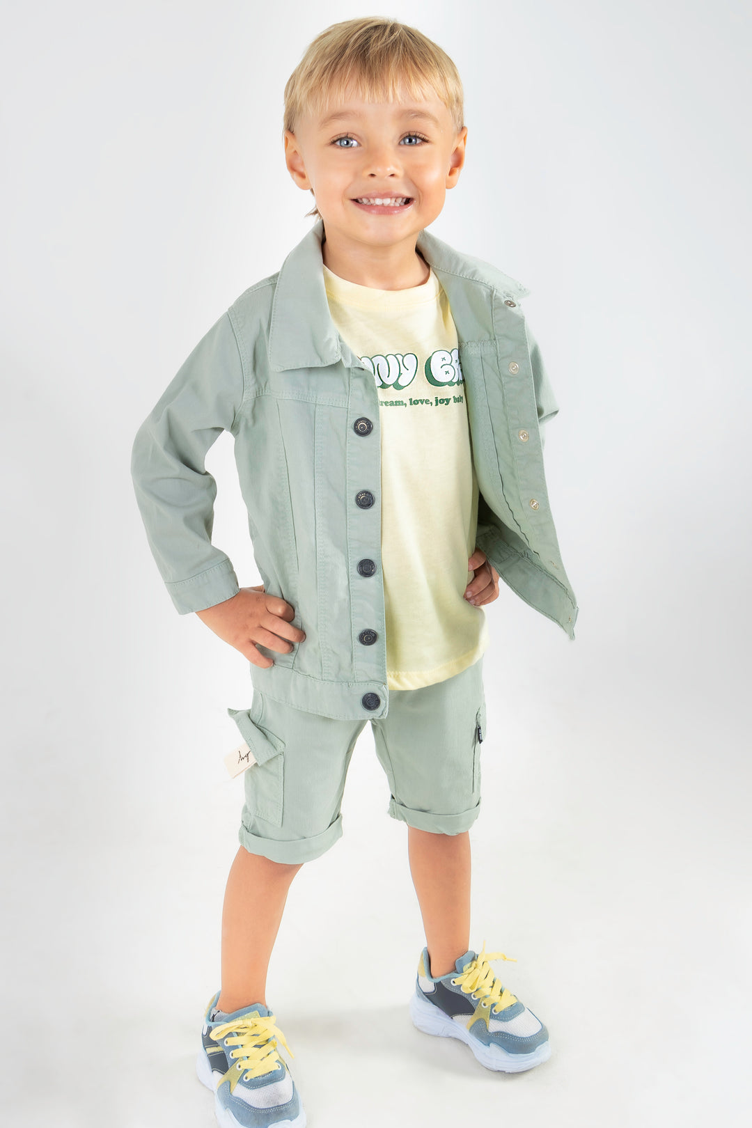 CONJUNTO 3 PRENDAS NIÑO FUNNY VERDE