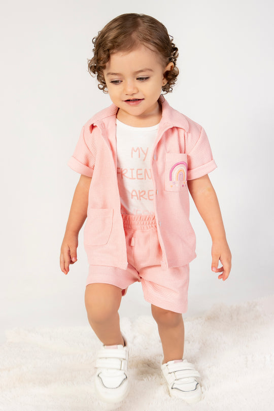 CONJUNTO BEBÉ DEPORTIVO FRIENDS ROSADO