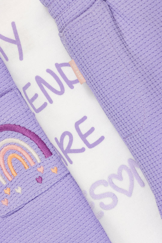 CONJUNTO BEBÉ DEPORTIVO FRIENDS MORADO