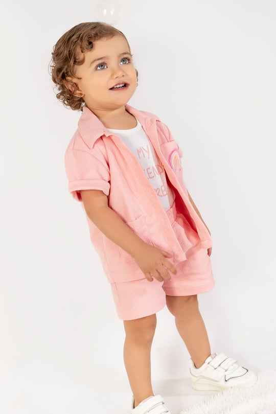 CONJUNTO BEBÉ DEPORTIVO FRIENDS ROSADO