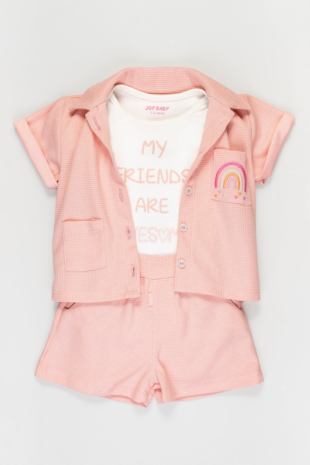 CONJUNTO BEBÉ DEPORTIVO FRIENDS ROSADO