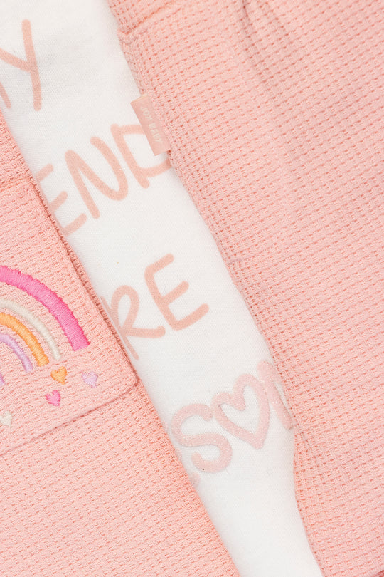 CONJUNTO BEBÉ DEPORTIVO FRIENDS ROSADO