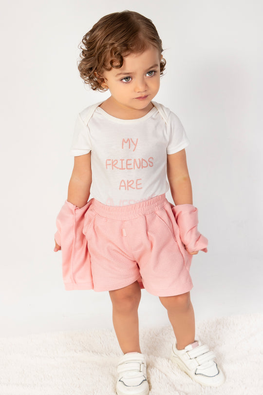 CONJUNTO BEBÉ DEPORTIVO FRIENDS ROSADO