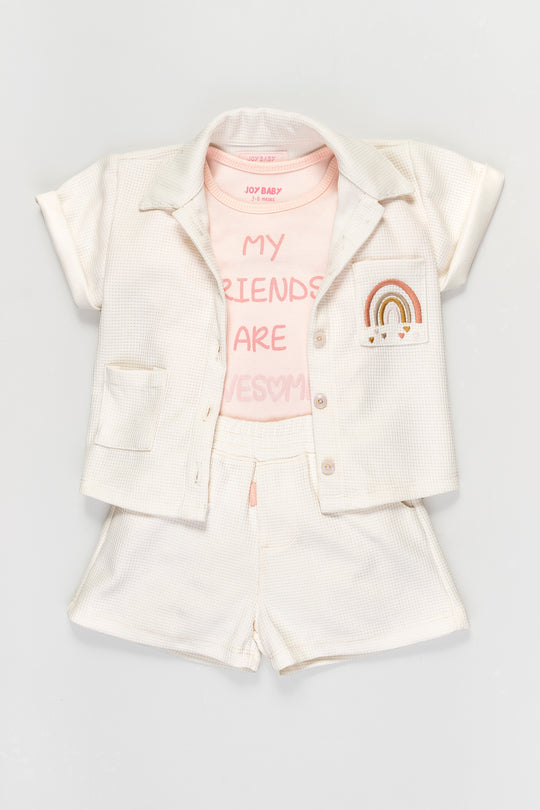 CONJUNTO BEBÉ DEPORTIVO FRIENDS BLANCO
