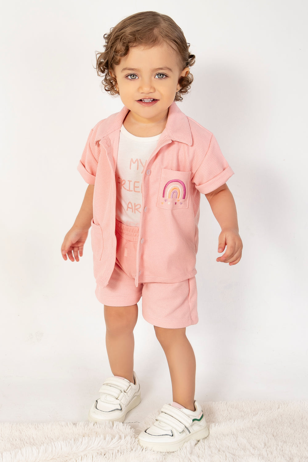 CONJUNTO BEBÉ DEPORTIVO FRIENDS ROSADO