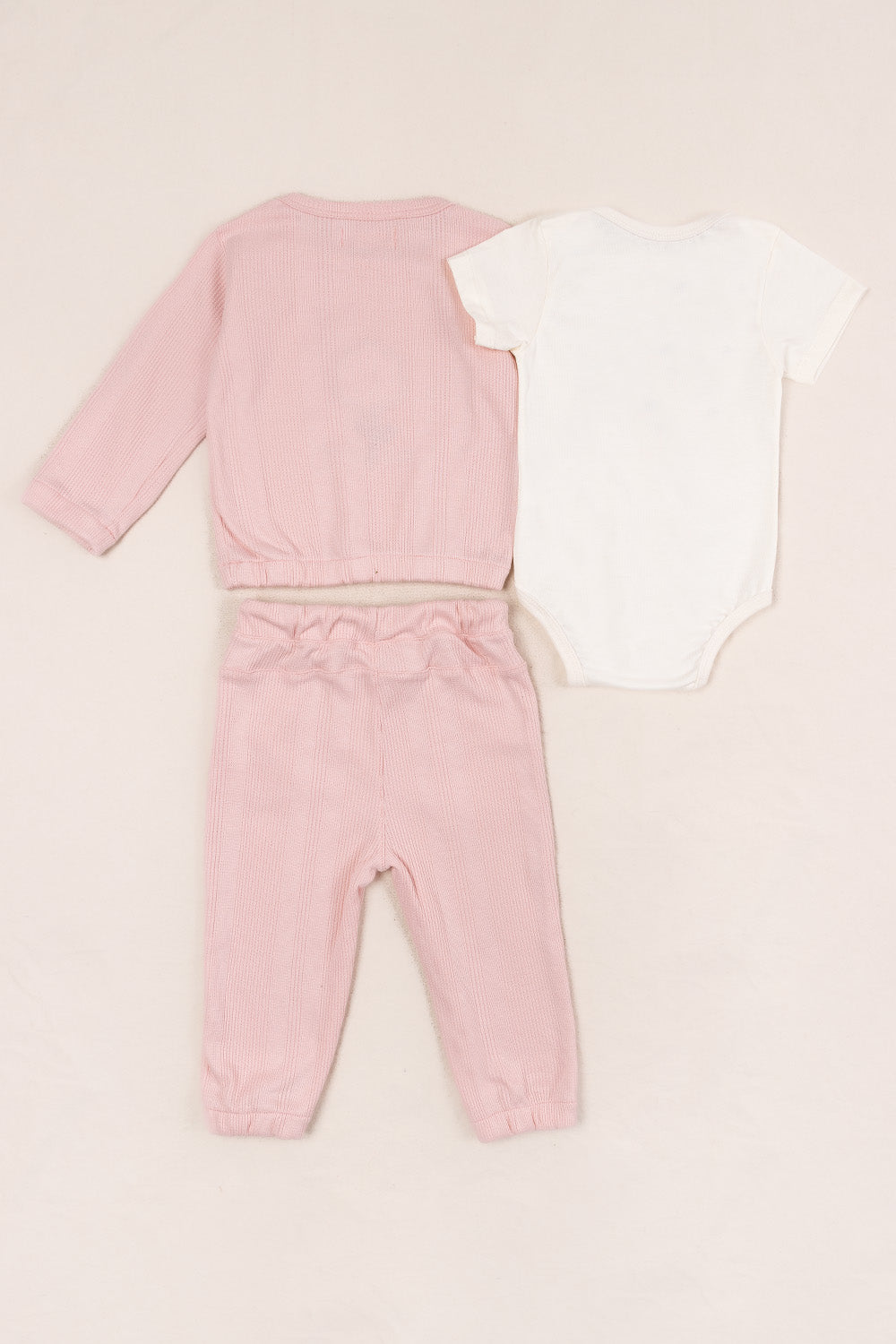 CONJUNTO BEBÉ  NIÑA RAINBOW ROSADO