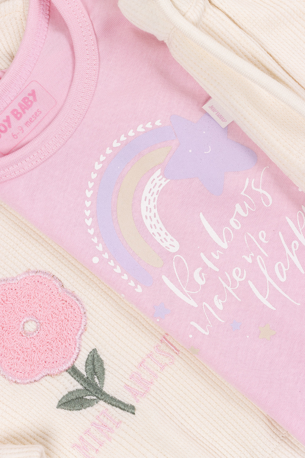 CONJUNTO BEBÉ  NIÑA RAINBOW BLANCO