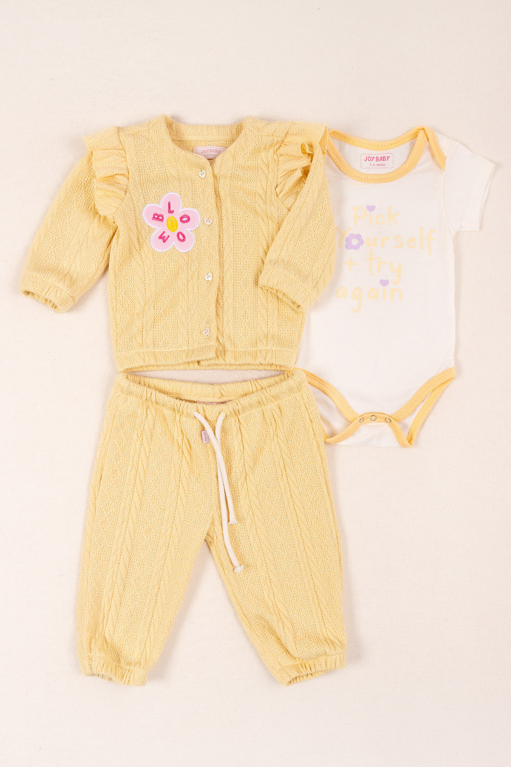CONJUNTO BEBÉ  NIÑA BLOOM AMARILLO