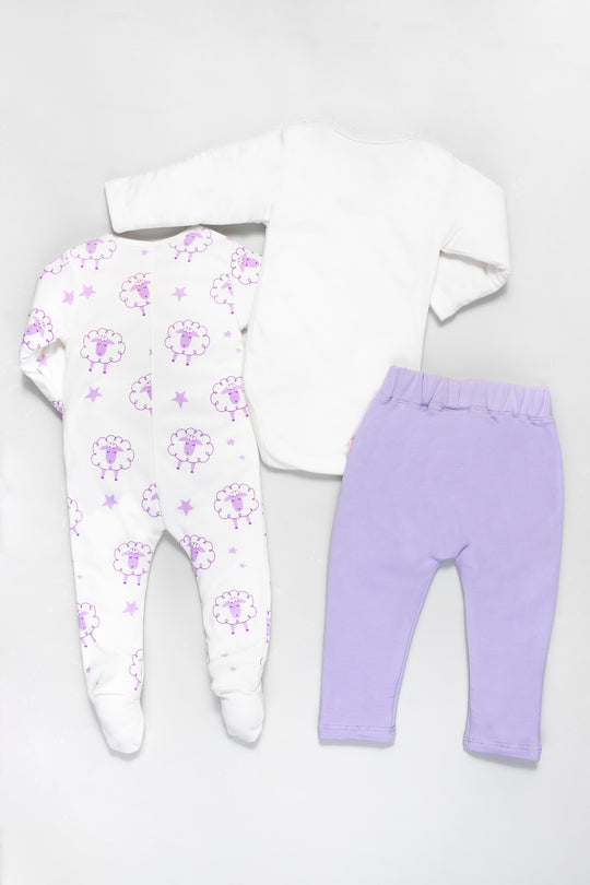 CONJUNTO BEBÉ NIÑA SHEEP MORADO