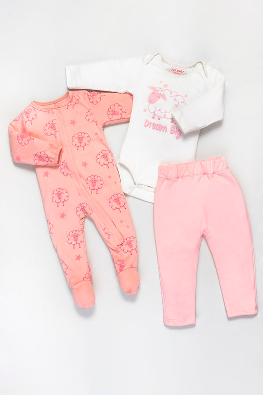 CONJUNTO BEBÉ NIÑA SHEEP FUCSIA