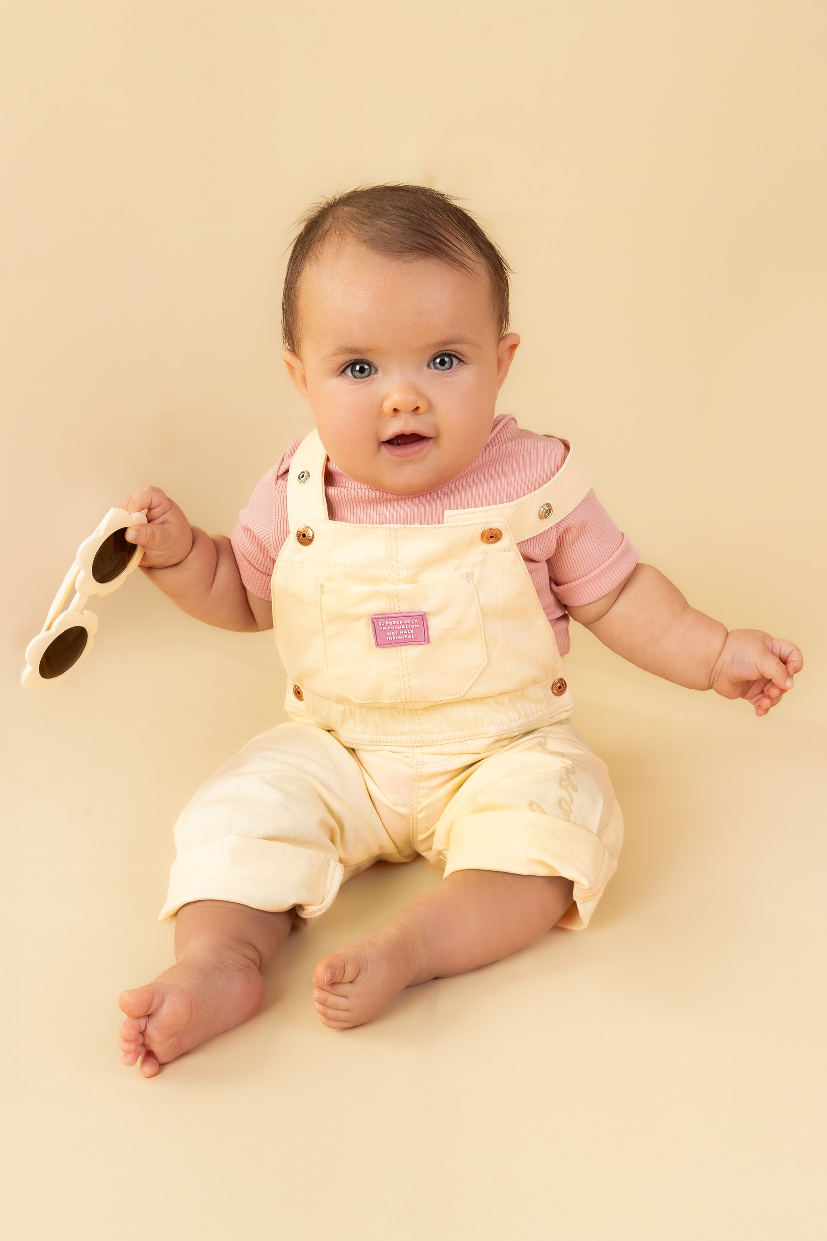 CONJUNTO BEBÉ NIÑA OVEROL AMARILLO