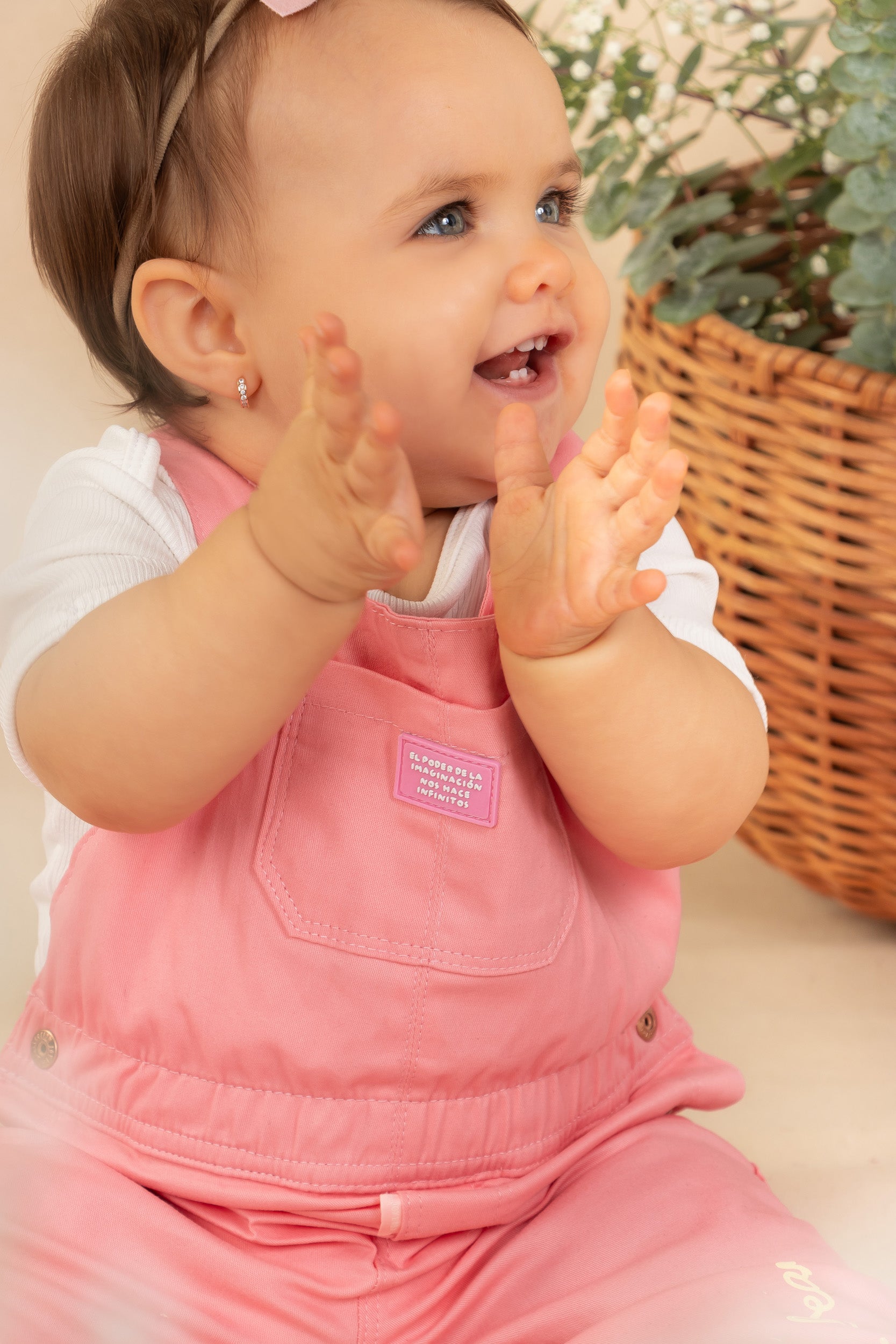 CONJUNTO BEBÉ NIÑA OVEROL ROSADO