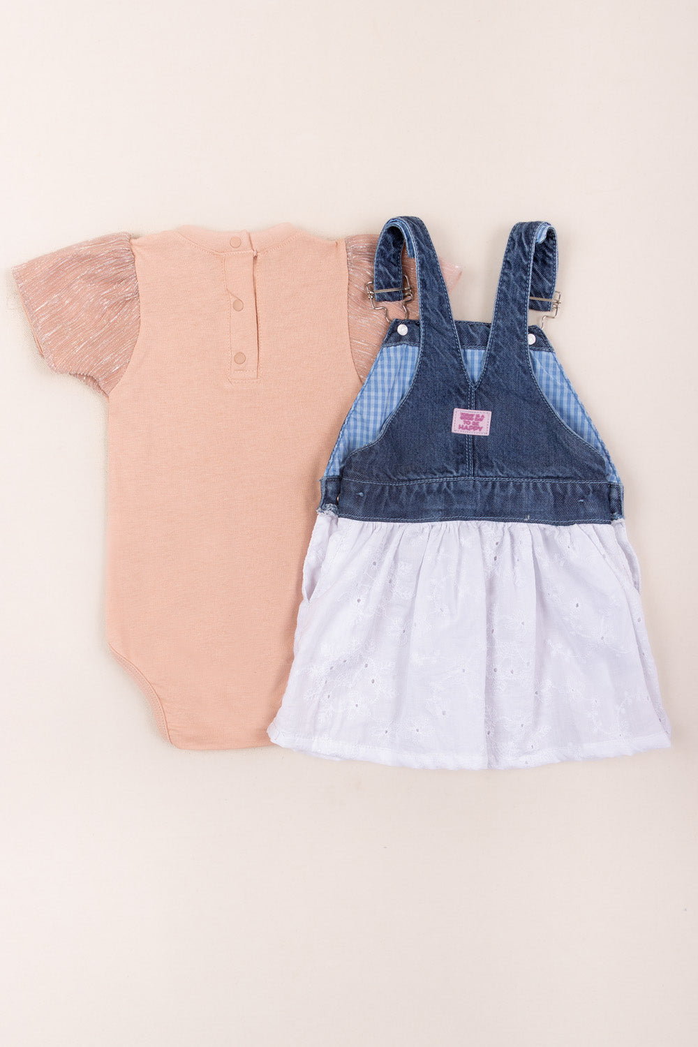 CONJUNTO BEBÉ STOLE HEARTS PALO ROSA