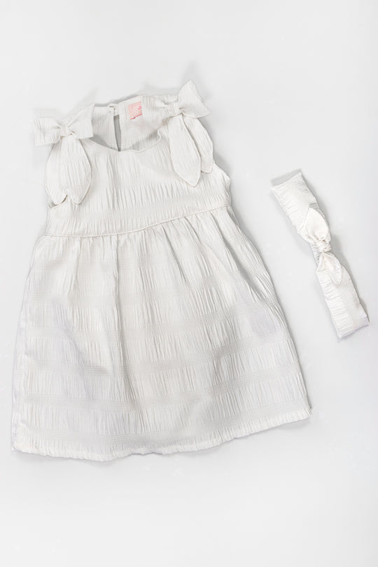 CONJUNTO VESTIDO BEBÉ BLANCO