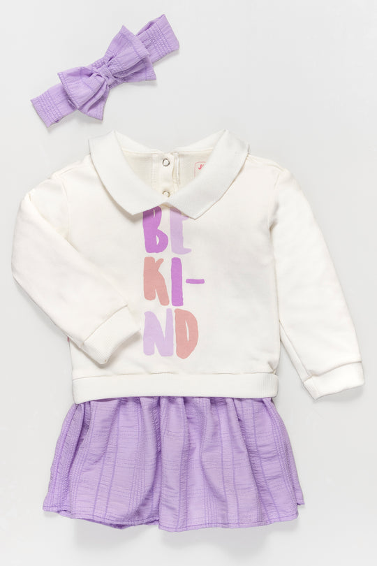 CONJUNTO VESTIDO BEBÉ NIÑA LILA