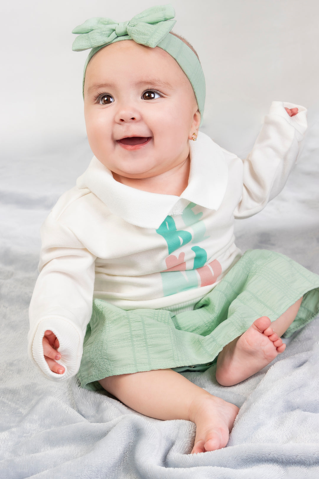 CONJUNTO VESTIDO BEBÉ NIÑA VERDE