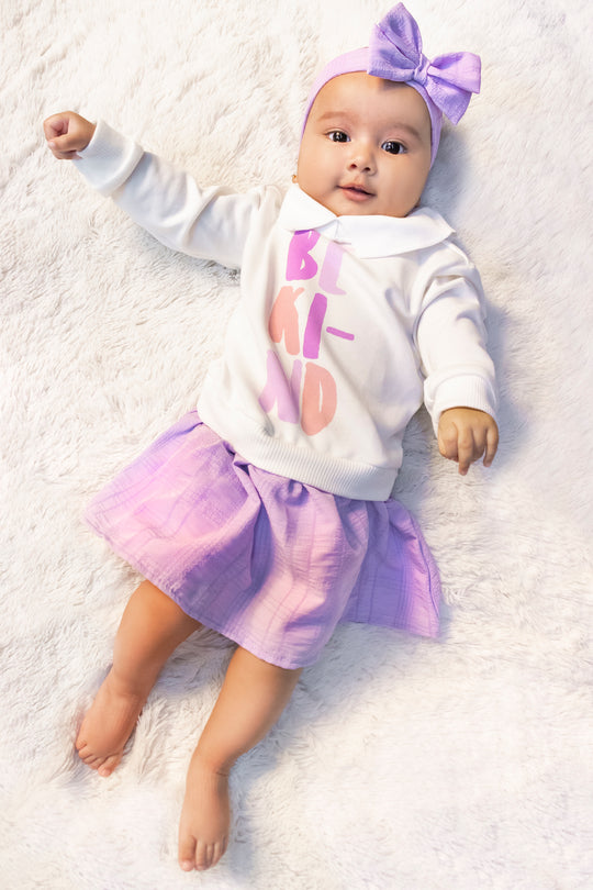 CONJUNTO VESTIDO BEBÉ NIÑA LILA
