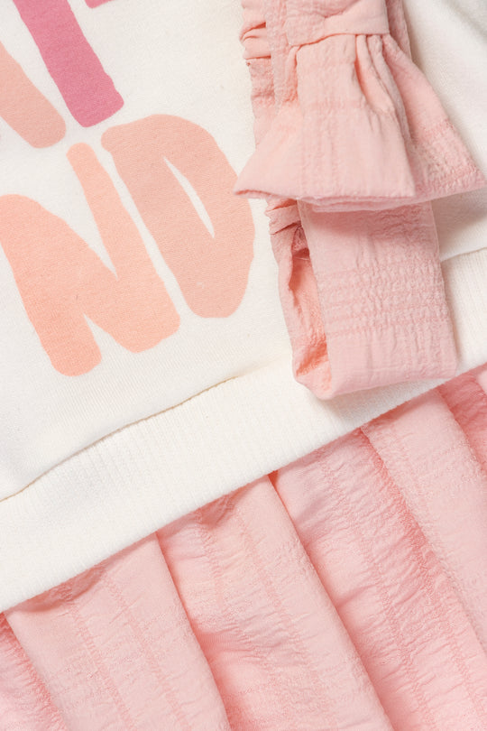 CONJUNTO VESTIDO BEBÉ NIÑA ROSADO