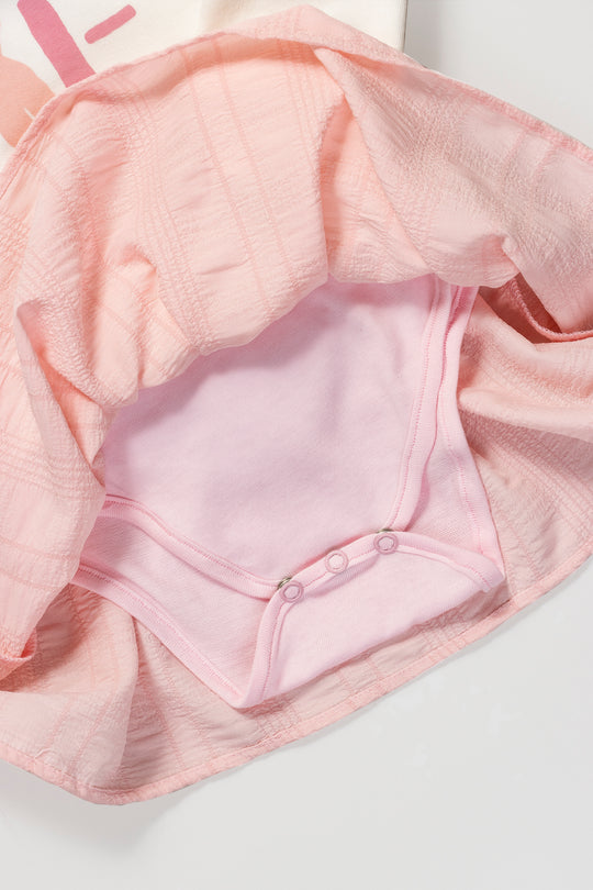 CONJUNTO VESTIDO BEBÉ NIÑA ROSADO