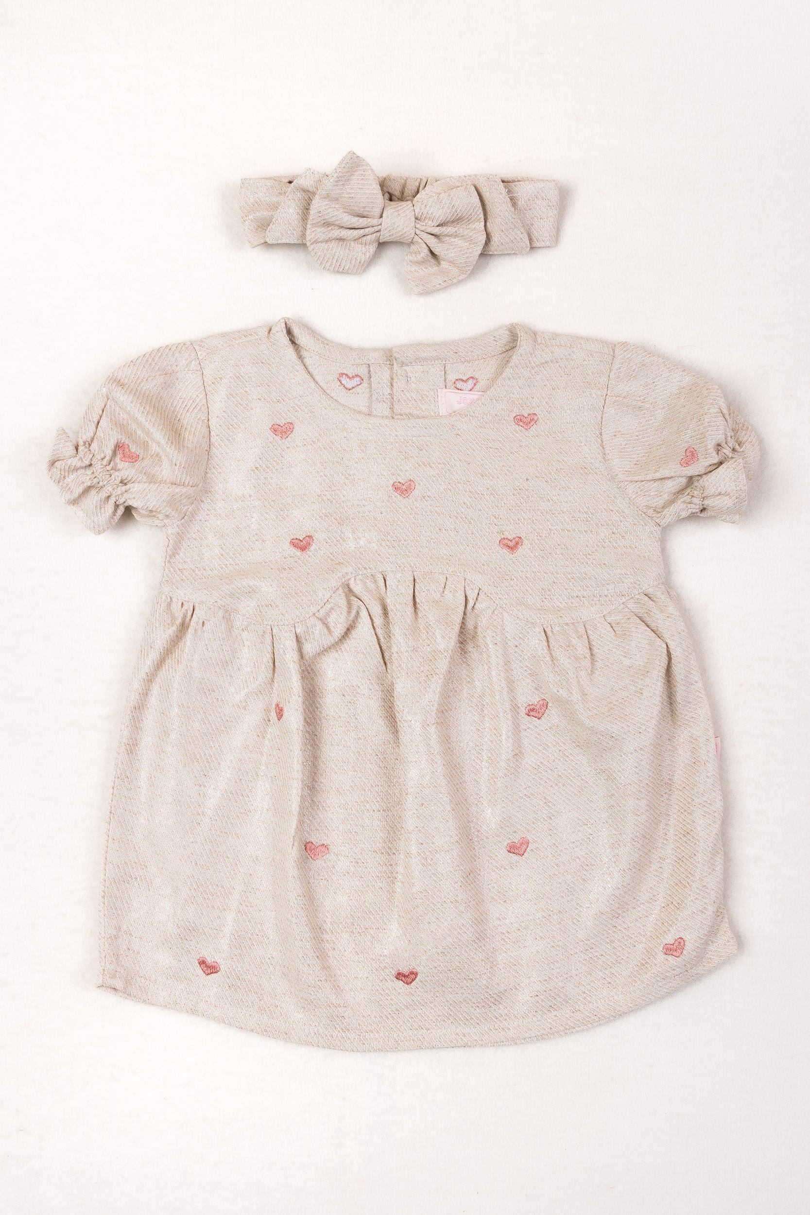 CONJUNTO VESTIDO BEBÉ NIÑA ARENA