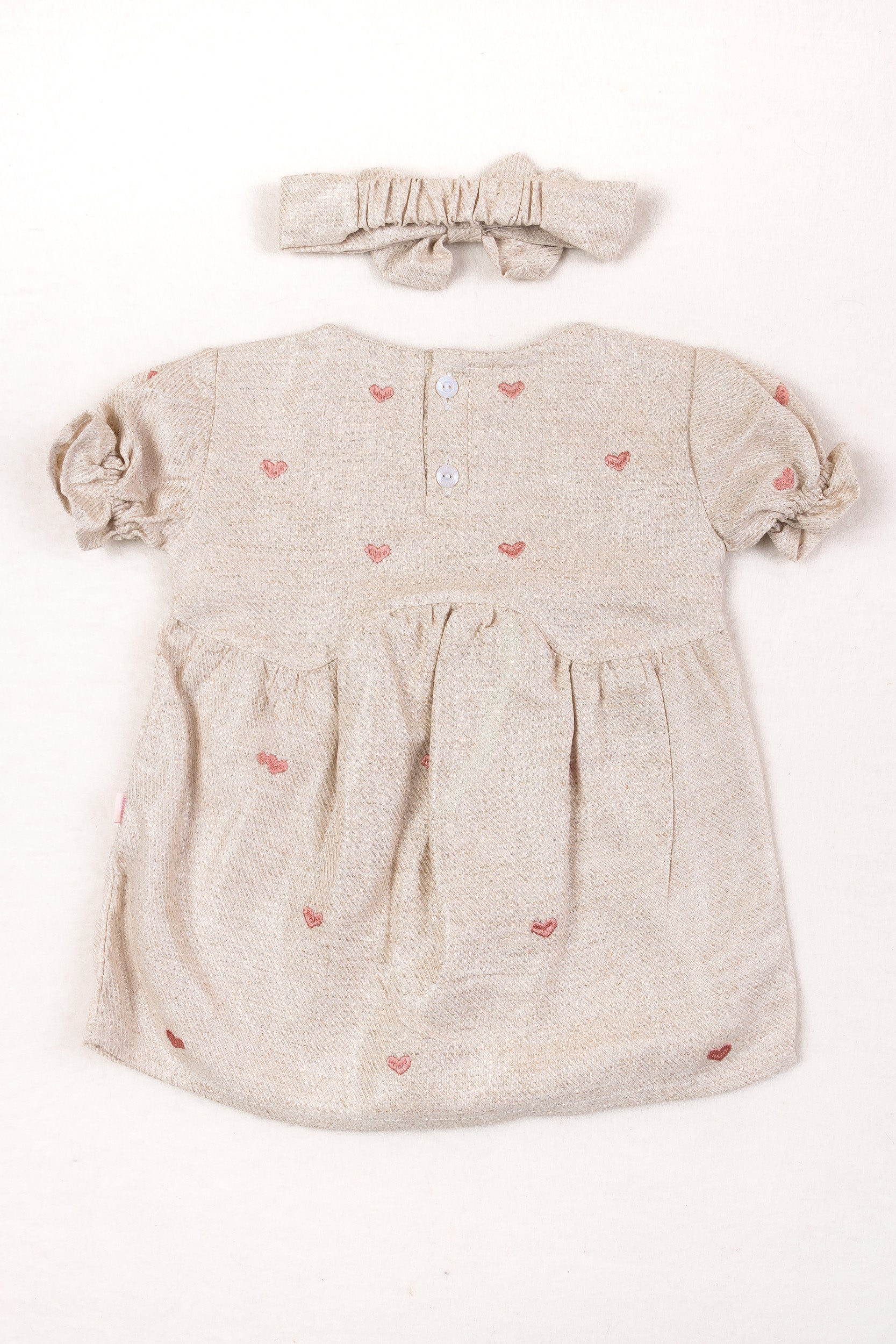 CONJUNTO VESTIDO BEBÉ NIÑA ARENA