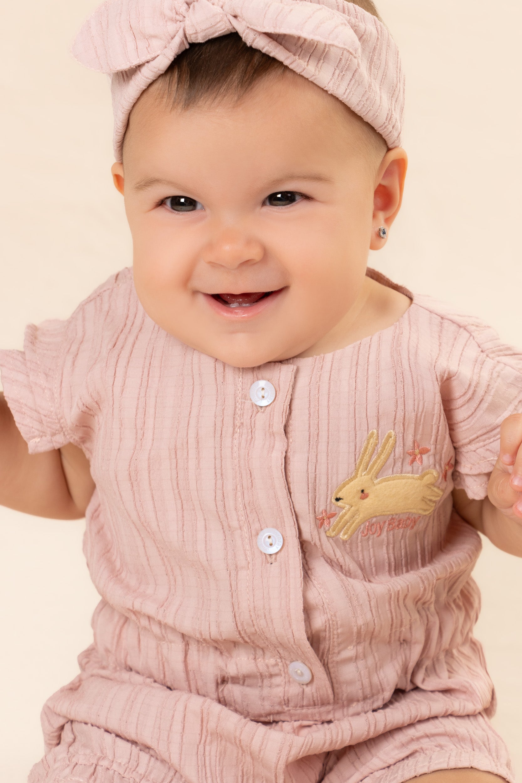 ENTERIZO BEBÉ NIÑA PALO ROSA