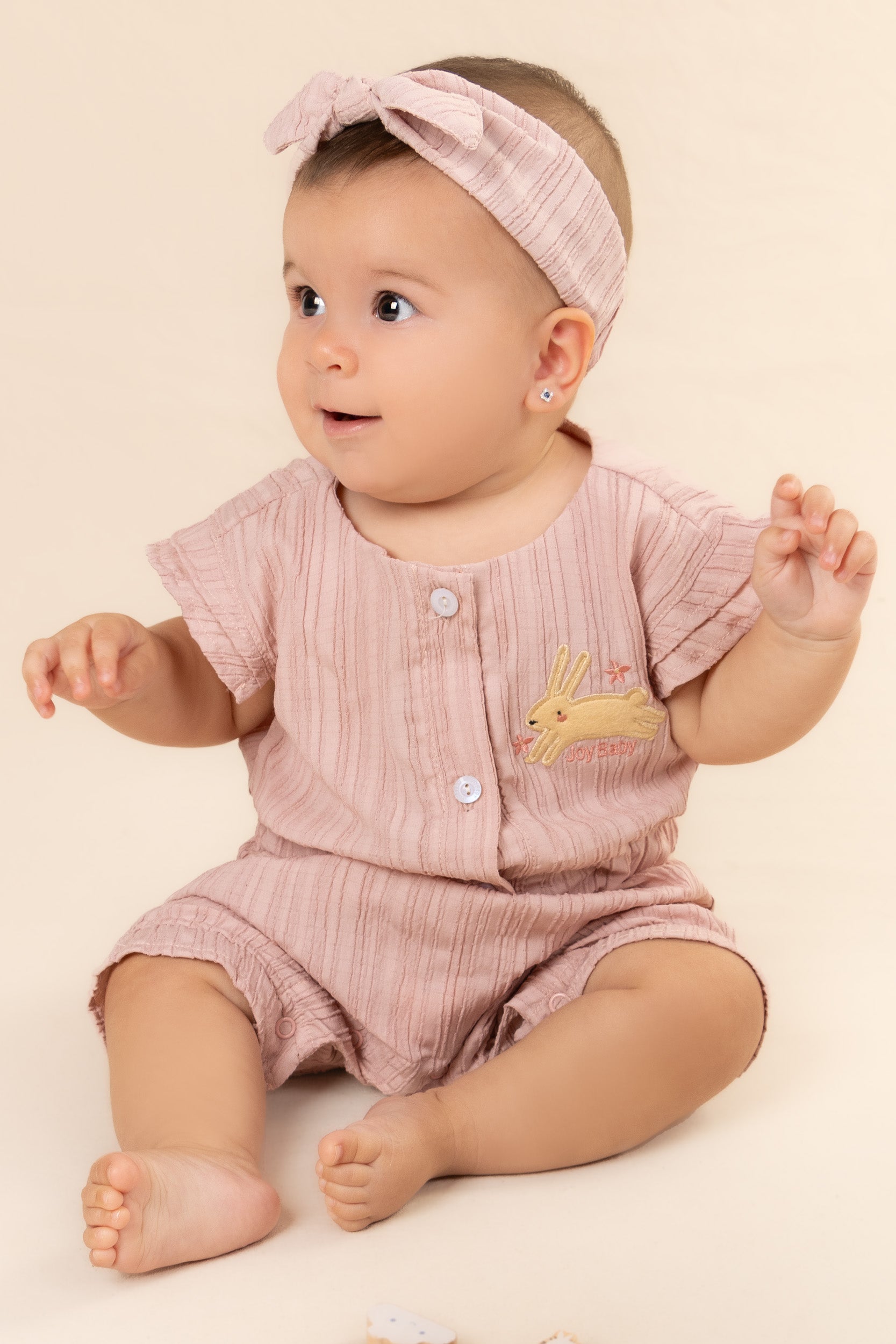 ENTERIZO BEBÉ NIÑA PALO ROSA