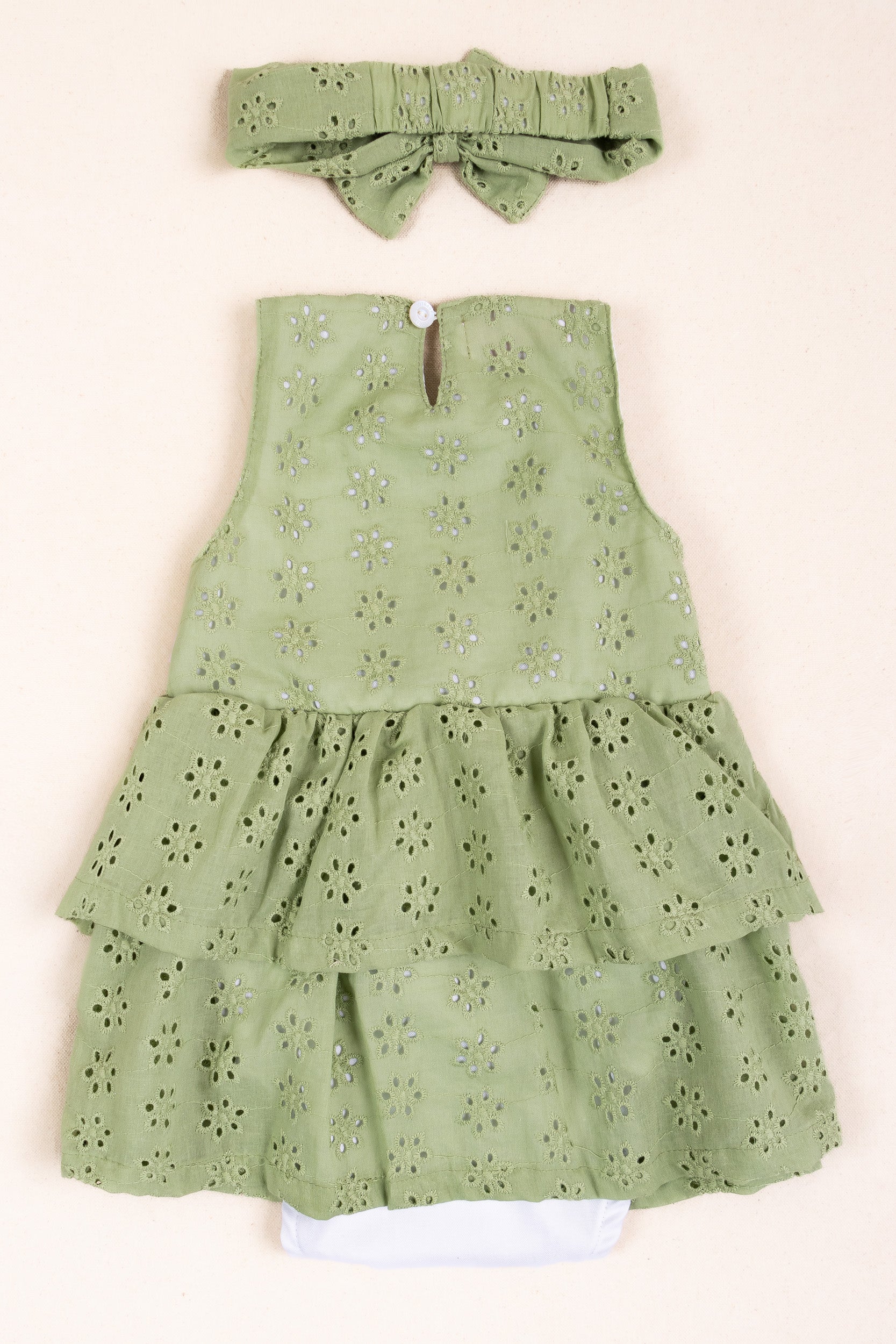 CONJUNTO VESTIDO BEBÉ NIÑA VERDE PREMIUM