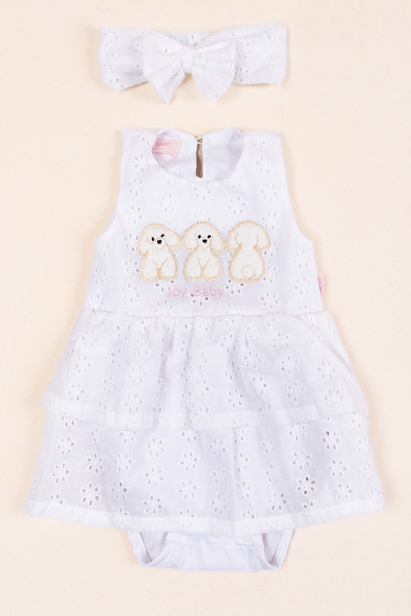 CONJUNTO VESTIDO BEBÉ NIÑA BLANCO PREMIUM