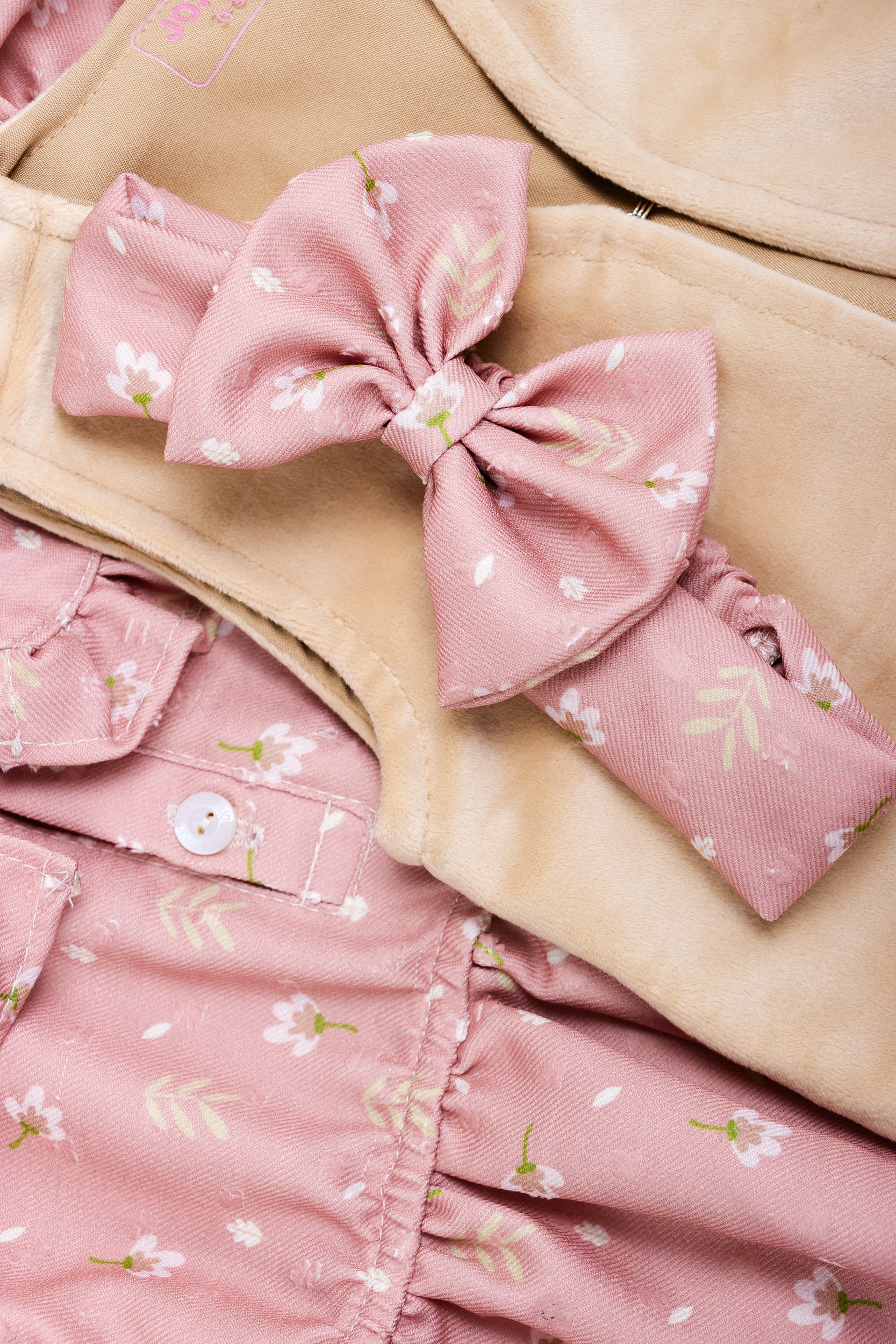 CONJUNTO VESTIDO BEBÉ NIÑA FLOWERS PALO ROSA