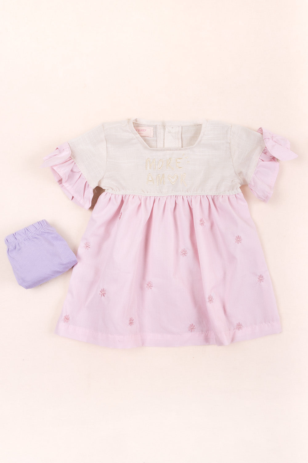 CONJUNTO VESTIDO BEBÉ NIÑA MORE ROSADO