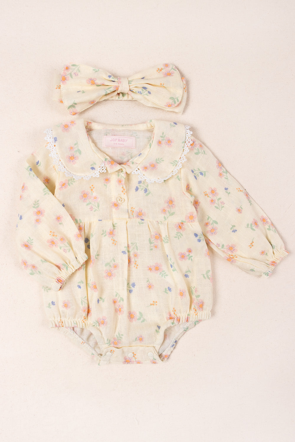 VESTIDO BEBÉ NIÑA FLOWER BEIGE