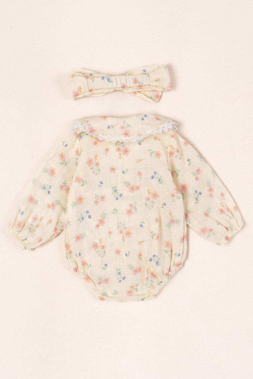 VESTIDO BEBÉ NIÑA FLOWER BEIGE