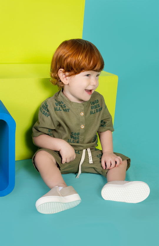 CONJUNTO BEBÉ NIÑO VIBES VERDE