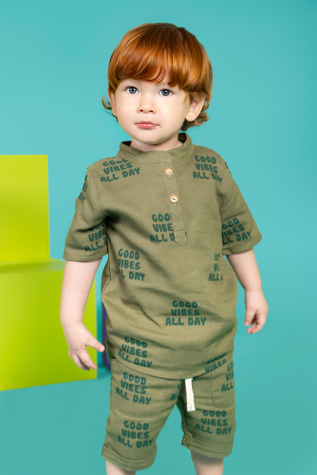 CONJUNTO BEBÉ NIÑO VIBES VERDE