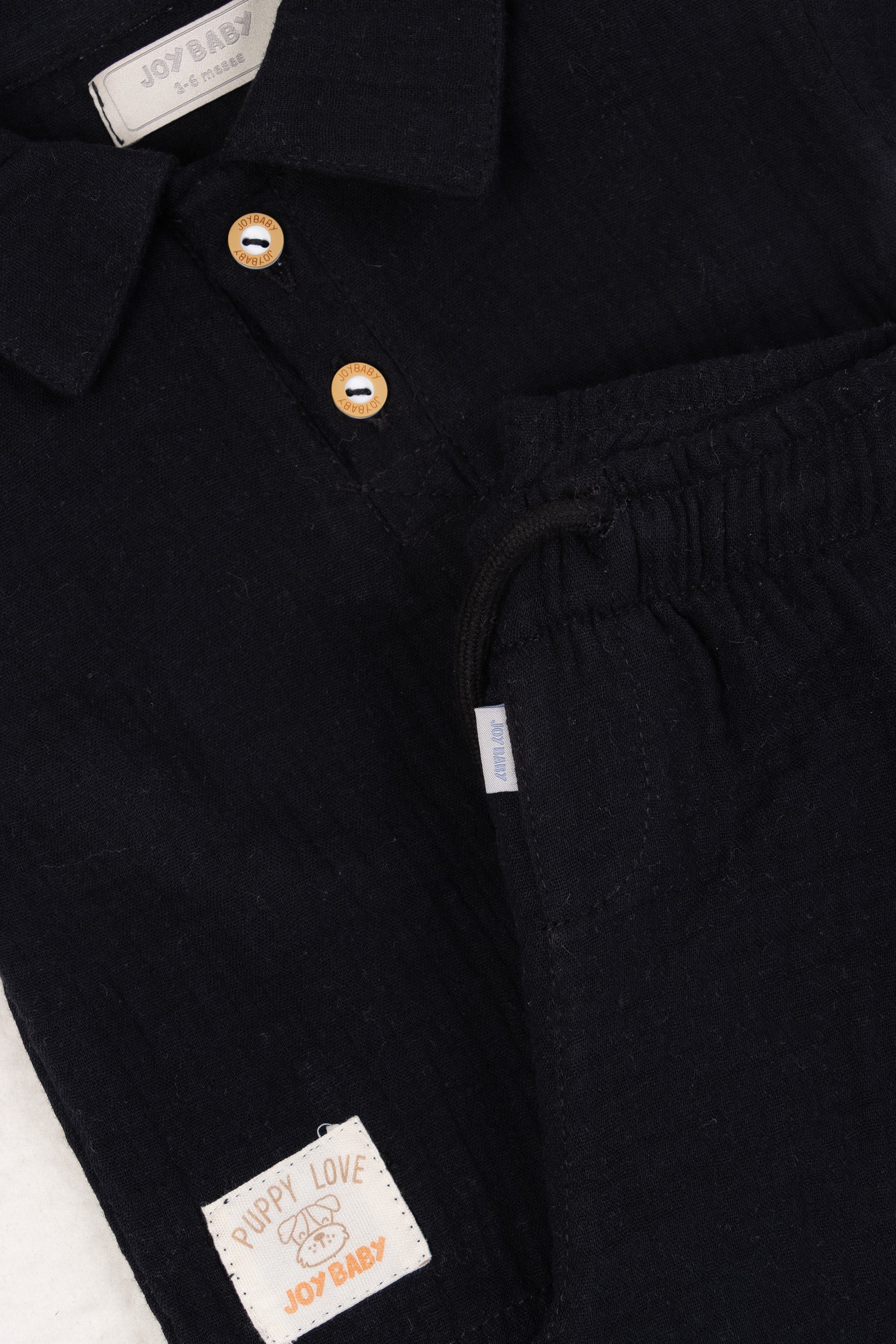 CONJUNTO BERMUDA BEBÉ NIÑO NEGRO