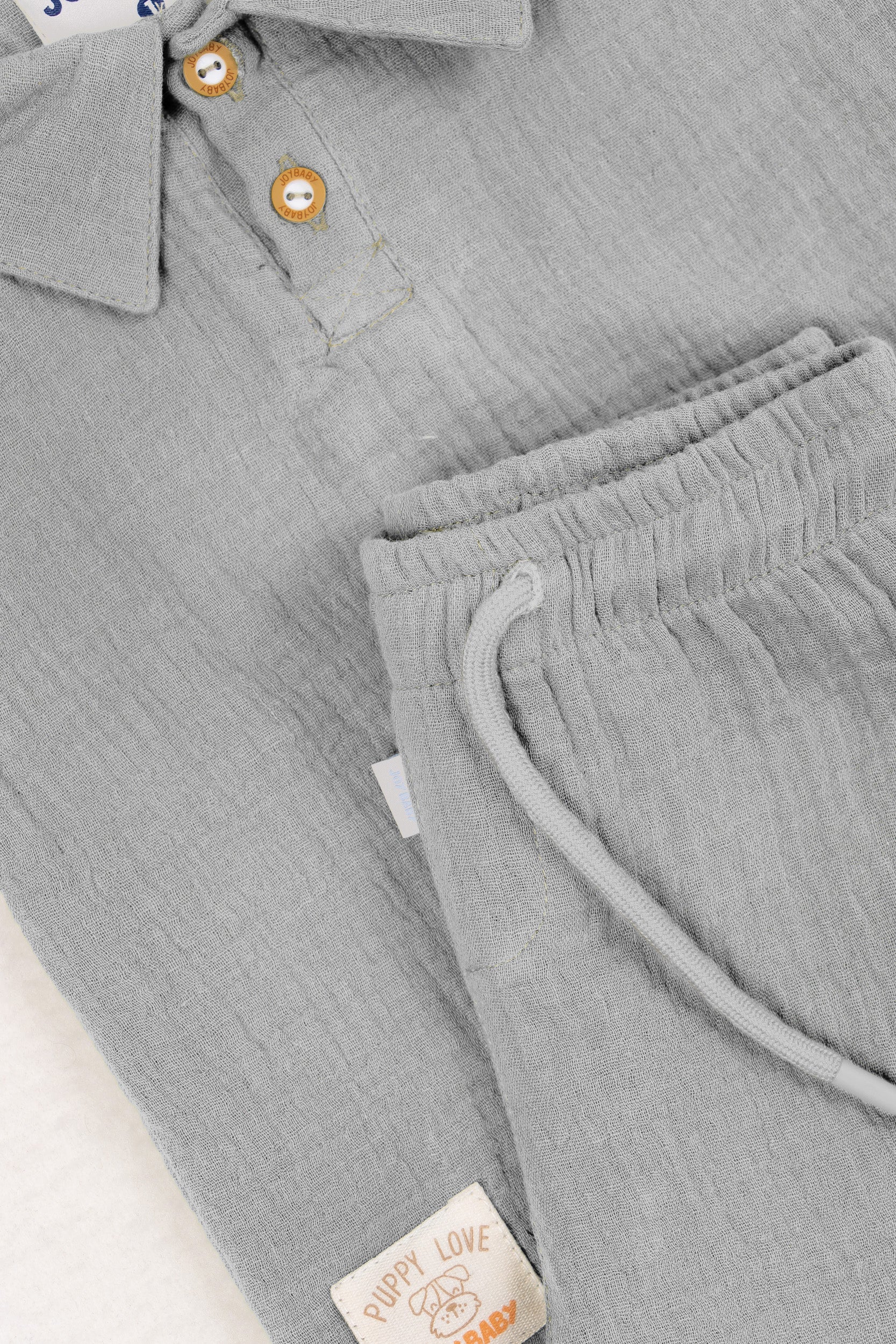 CONJUNTO BERMUDA BEBÉ NIÑO GRIS