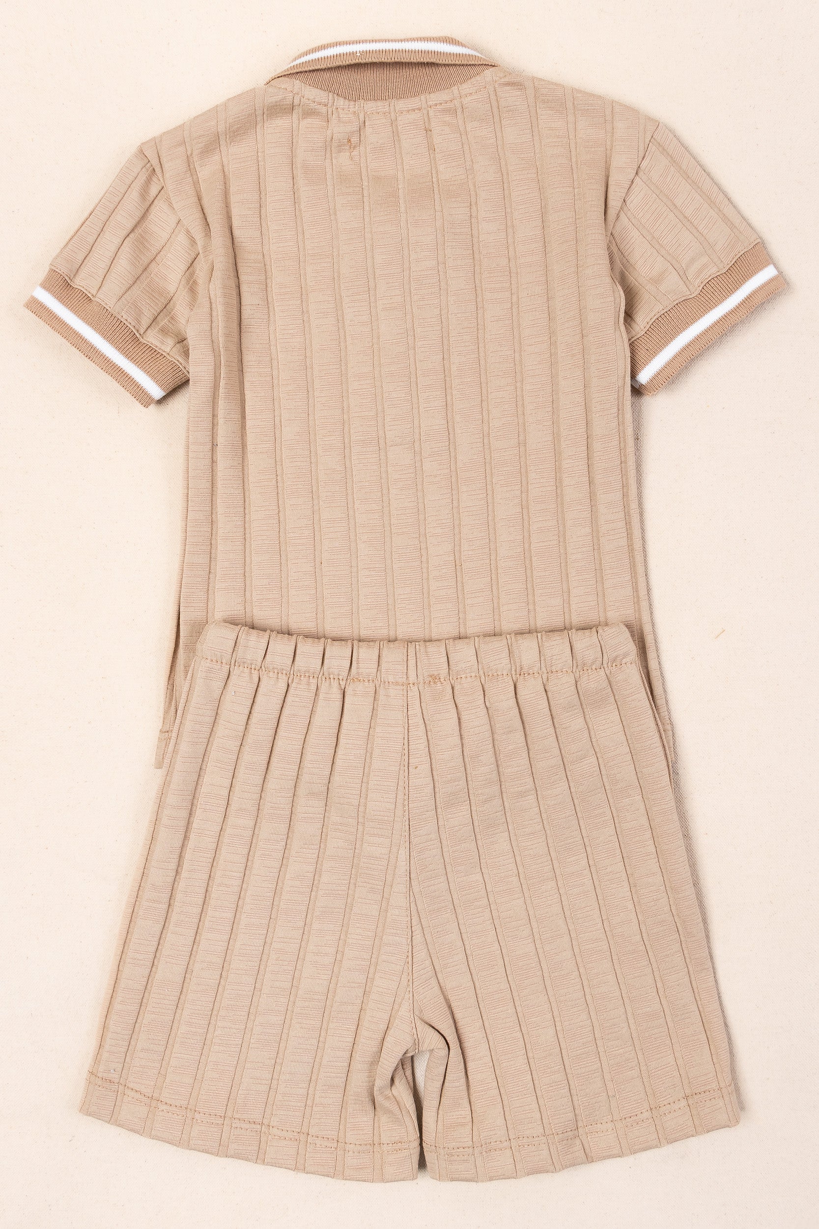 CONJUNTO BERMUDA BEBÉ NIÑO CAFE