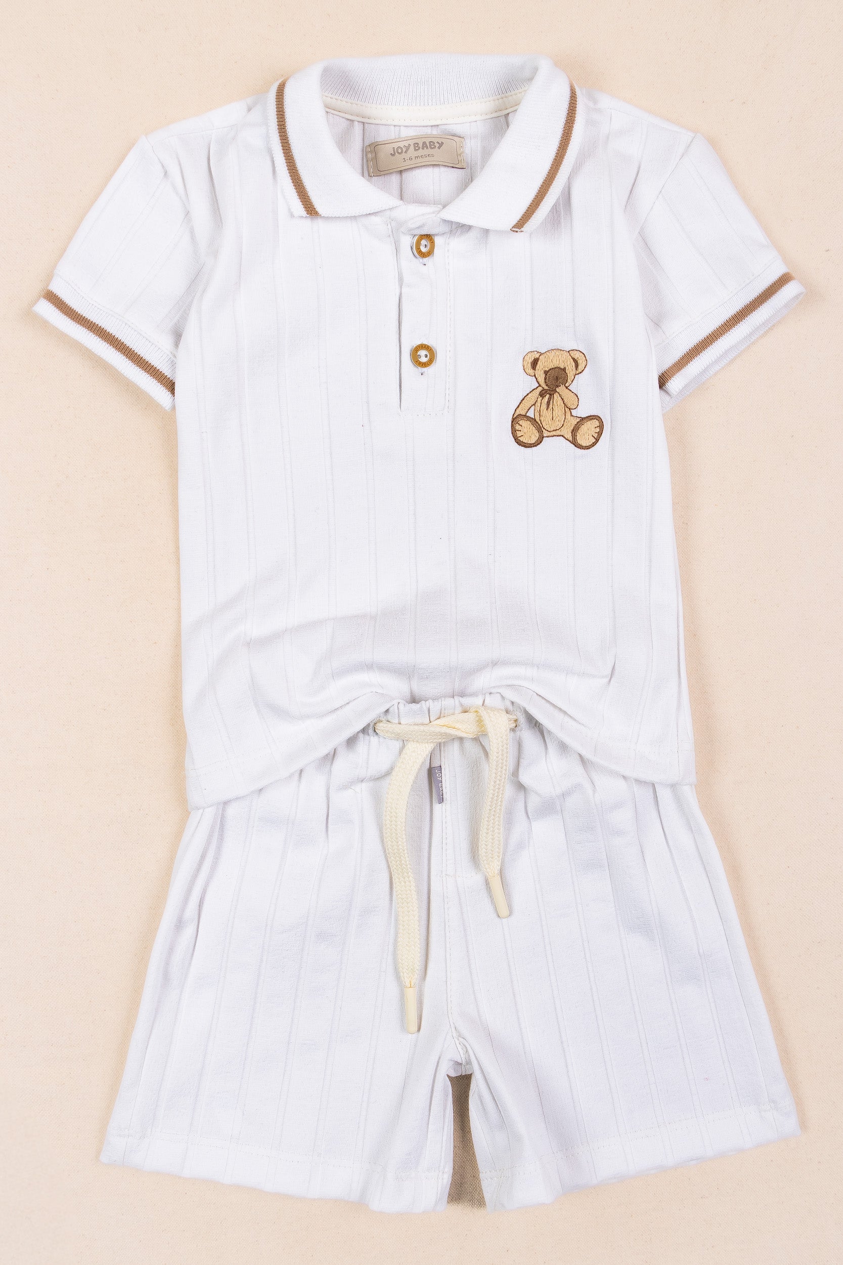 CONJUNTO BERMUDA BEBÉ NIÑO BLANCO