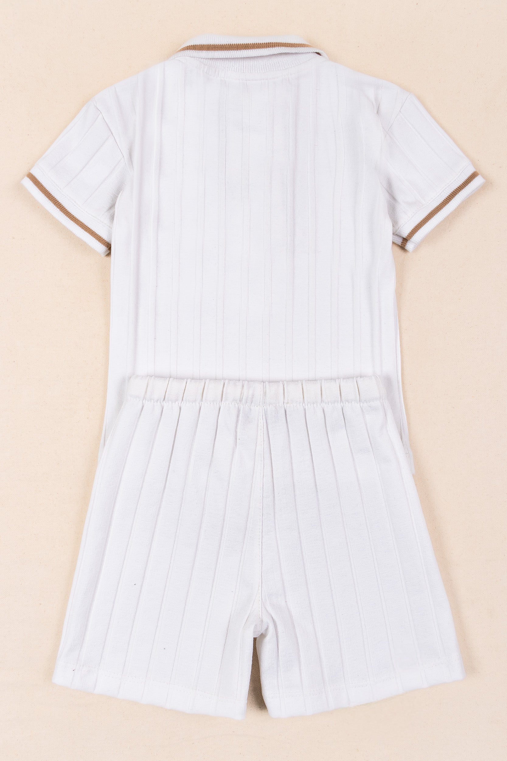 CONJUNTO BERMUDA BEBÉ NIÑO BLANCO