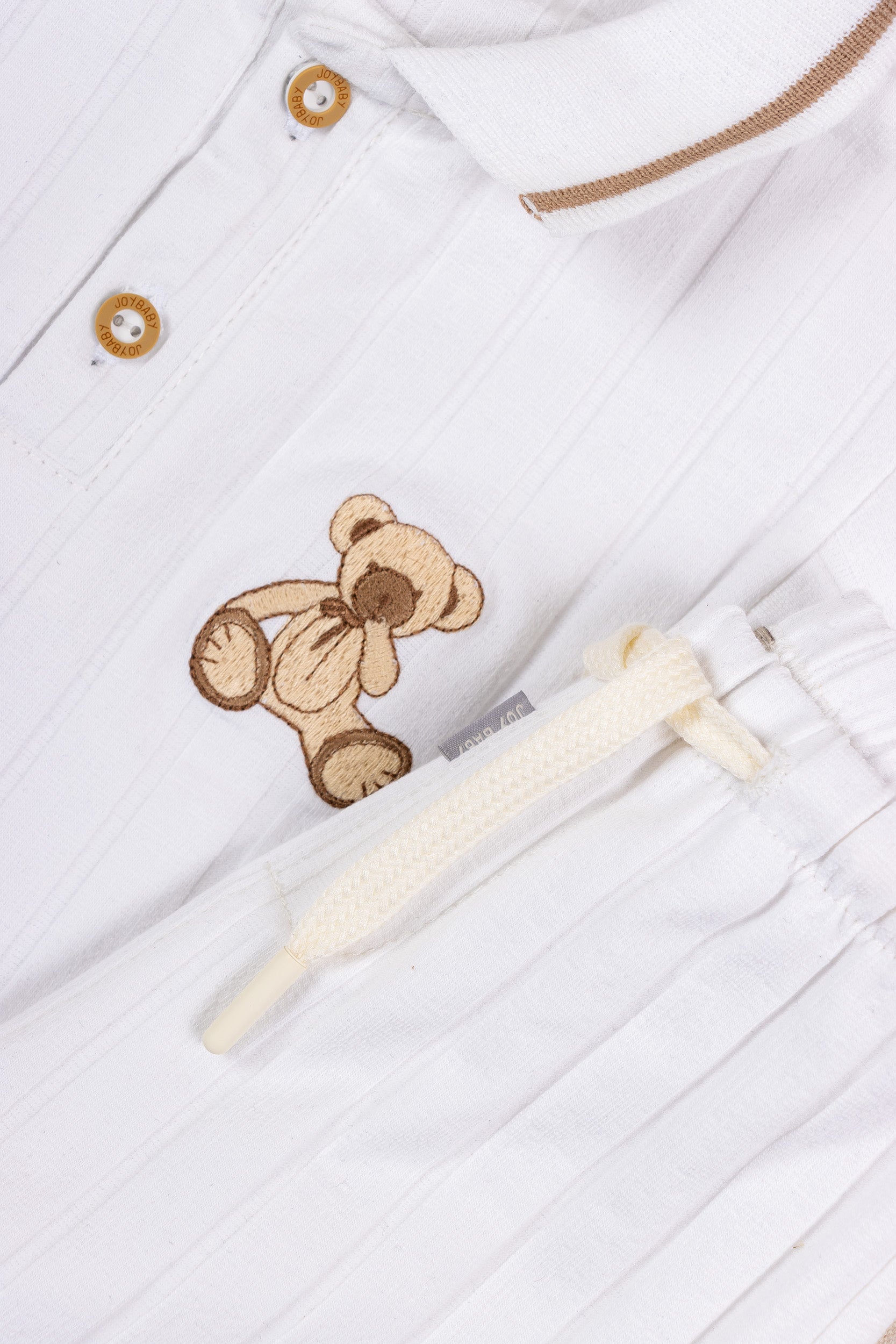 CONJUNTO BERMUDA BEBÉ NIÑO BLANCO