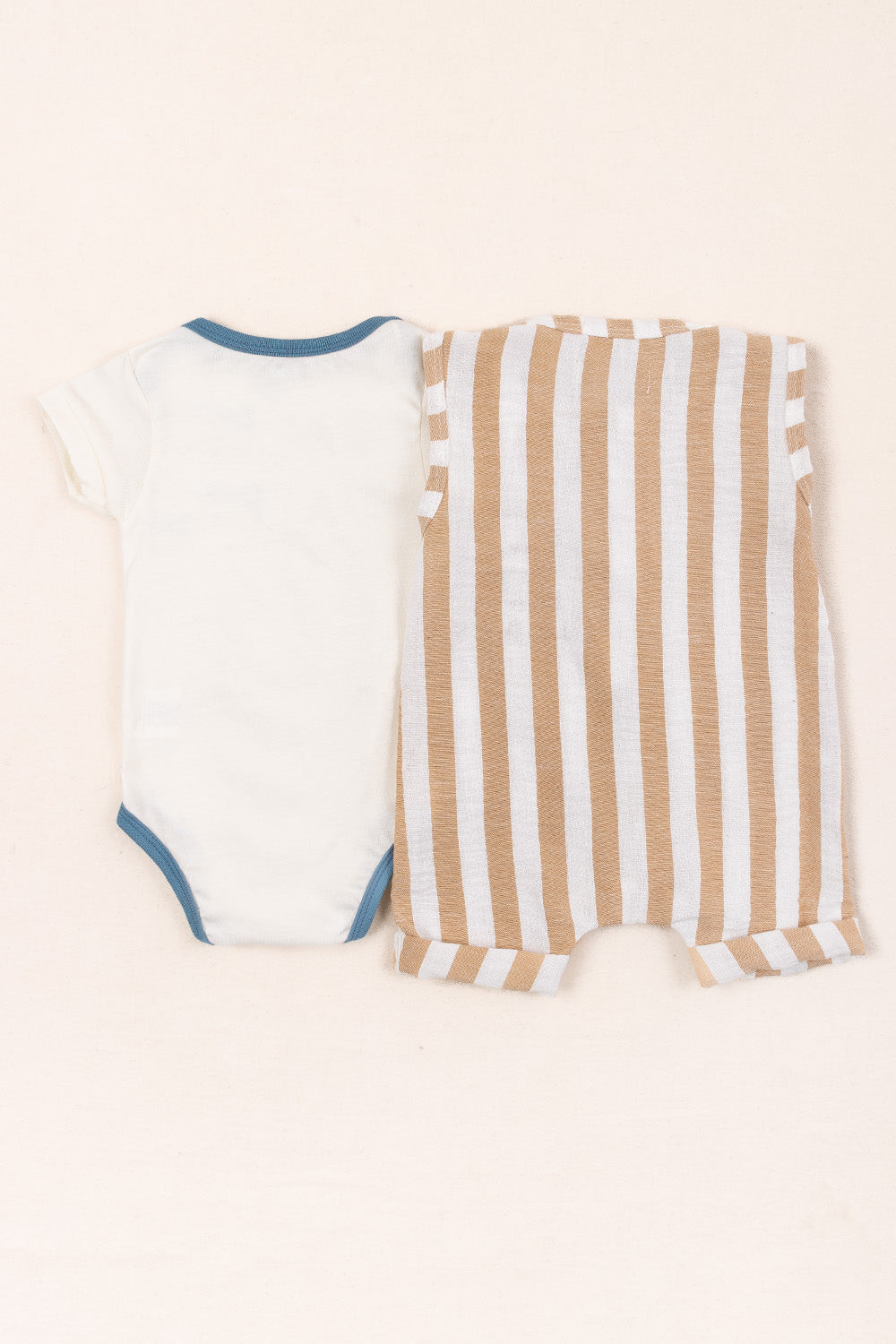 CONJUNTO OVEROL LITTLE  BEBÉ NIÑO CAFÉ