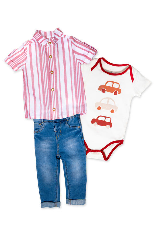 CONJUNTO BEBÉ GO CARS ROJO